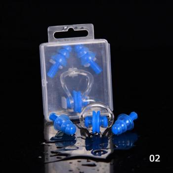 Soft Silicone Swim Earplugs and Nose Clip with Case