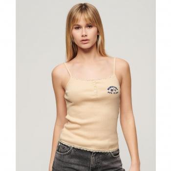 Superdry para mujer - Top de tirantes con botones Essential beige