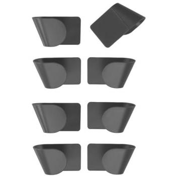 Wenko Portacoperchi Set di 8 Pezzi Grigio Plastica Antracite