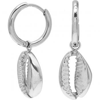 Círculos de Oro Lily [Q8530] - Acero Cowrie Argente – 13 mm, 15×10 mm
