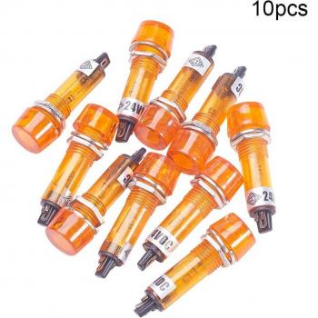 24V Round LED Signal Indicator Light - Waterproof (Red/Yellow/Green)