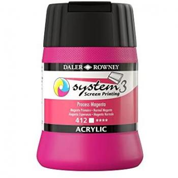 Daler-Rowney System 3 Screen Printing Acrylic Colour 250ml Black Cap