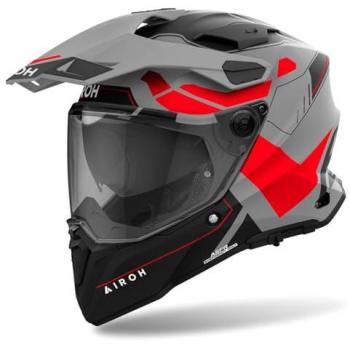 Casco Integral Airoh Commander 2 Reveal 2XL – Negro, Gris y Rojo