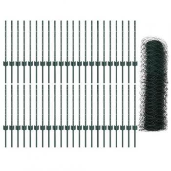 U‑Channel Verde 60 cm (acero) – Kit de 11 postes
