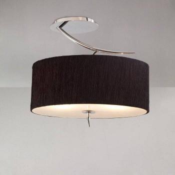 Eve Semi Flush 2-Light E27 Fixture, Polished Chrome with Black Oval Shade
