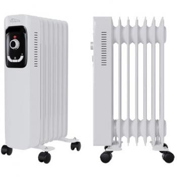 Ölradiator Elektroheizung TT-OR 207 in weiß mit 7 Rippen und 1500 Watt, drei Heizstufen (600W, 900W, 1500W)
