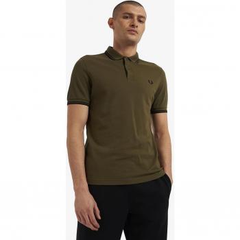Polo Fred Perry Hombre Manga Corta con Ribetes y Franjas de Cuello
