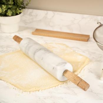 Marble Rolling Pin with Stand for Kitchen