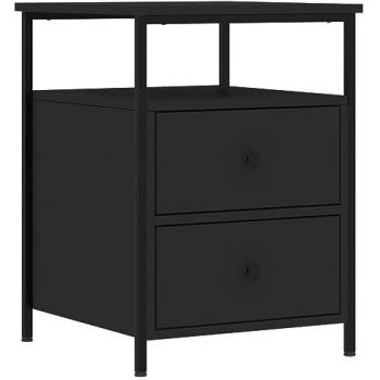 Čierny stolík na nočné stoly 44x45x60 cm kompozitné drevo