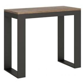 Consolle estendibile 90‑300 × 40 × 77 cm con finitura nobilitata marrone