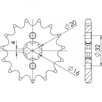 Kettenrad Supersprox Modell CST-1550 mit Übersetzung 14,2