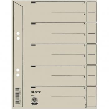 LEITZ® Trennblatt aus 200 g/m² starkem Kraftkarton, geöst, A4, grau (100 Stück)