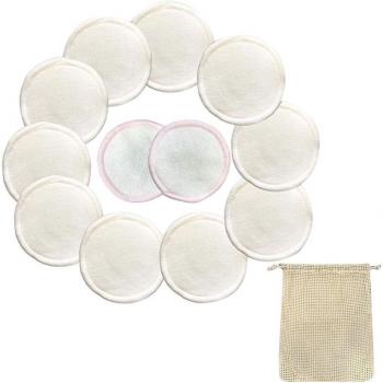 12PCS Soft Cotton Makeup Remover Pads with Washing Bag
