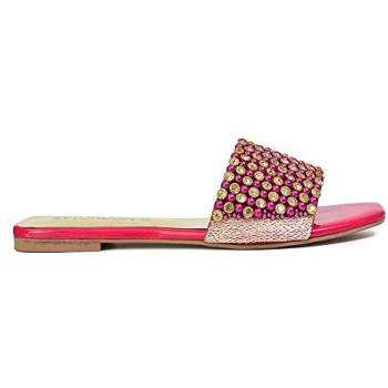 XY London Daisy Jones Slip‑On Slider with Sparkle – Pink 3