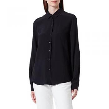 Blusa de Seda Negra Rosa Negra
