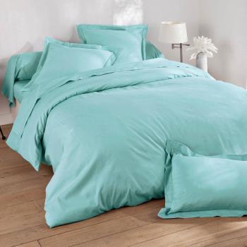 Housse de couette en lin bleu aqua 240x260