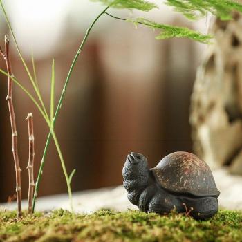 Purple Sand Longevity Turtle Tea Pet Decoration and Cover for Kung Fu Tea Accessories
