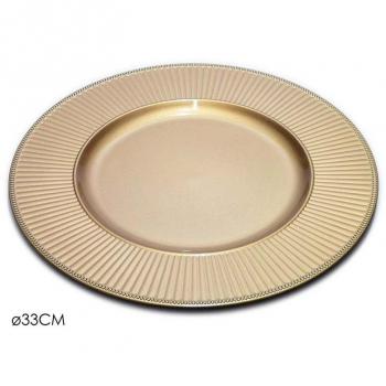 GENERAL TRADE - Sottopiatto oro con righe Ø33 cm
