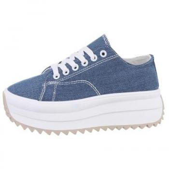 Ital-Design Freizeit Sneaker für Damen in Blau