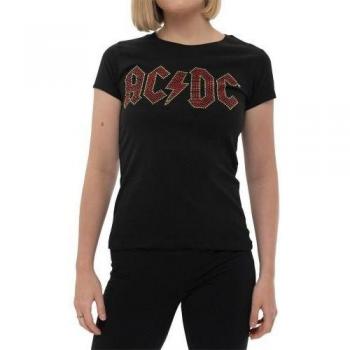AC/DC Women's Embellished Logo T-Shirt, Black