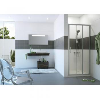 HÜPPE Classics 2 Gleittür 2-teilig mit festem Segment 90 x 190 cm, Glas ohne Anti-Plaque
