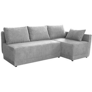 MIRJAN24 Ecksofa Nestor Cord mit Bettkasten und Kissenrücken