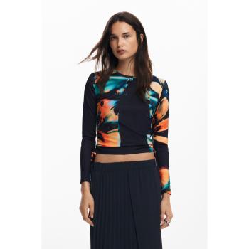 Camiseta Desigual Negra con Flores para Mujer