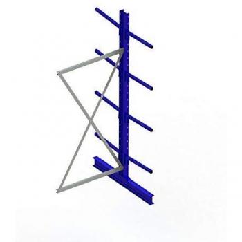 Meta Kragarmregal Anbau IPE120 doppelseitig 2500 x 1000 x 1000 mm Enzianblau + 8 Armen je Ständer