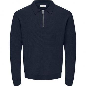 ONLY & SONS Herrenpullover mit Polokragen und Reißverschluss