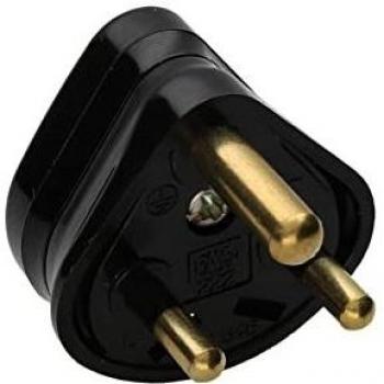 2 Amp 3 Pin MINI Round Pin Industrial Unfused Small Mains Plug Black