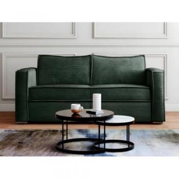 Sofá Multiusos Verde Abeto 3 Plazas – Lámpara de Lámina 140 cm + Colchón 18 cm