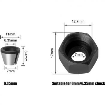 Set de Mandriles 6,35 mm para Carpintería y Fresadora