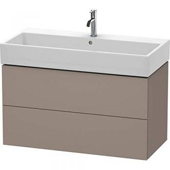 Duravit L-Cube Waschtischunterbau, 98,4 x 45,9 cm, basalt matt, 2 Schubkästen, wandhängend