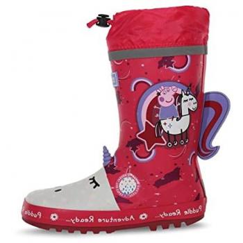 Botas vela niño impermeables Regatta Peppa Pig, rosa brillante