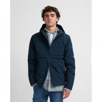 Abrigo Padded Silbon Azul Marina con Capucha para Hombre