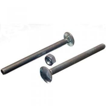 Heavy Duty Cup Square Coach Bolt M8 8mm x 100mm Fully Threaded with Nuts BZP (Pack of 100)