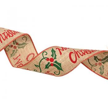 Burlap‑Weihnachtsbänder mit Elch‑Karikatur, 10 Rollen – handwerkliche Verpackung