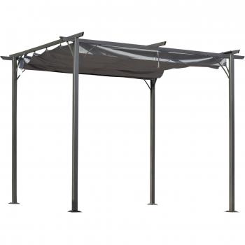 Outsunny 10x10 Metal Pergola Gazebo with Retractable Canopy