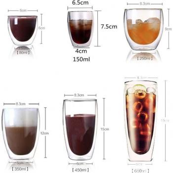6pcs Heat-resistant Double Wall Shot Glass Set