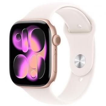 Apple Watch Series 11 GPS 46mm Rose Gold Aluminum Case with Light Blush Sport Band – Medium/Large