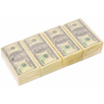 8 Packs Dollar Bill Design Facial Tissue Handkerchiefs