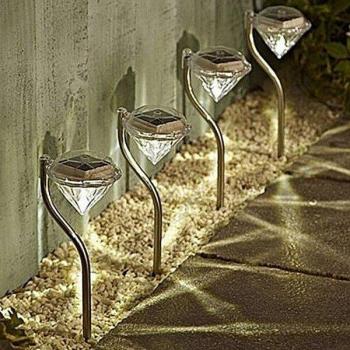 4pcs Outdoor Solar LED Pathway Lamps