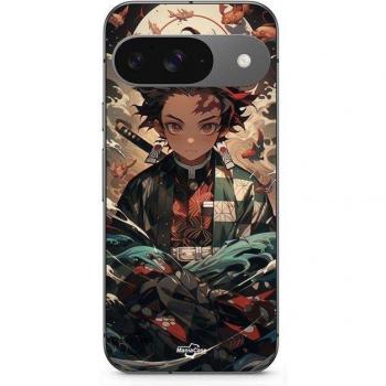 Coque MANIACASE Souple Pixel 9 – Noir Demon Slayer Tanjiro