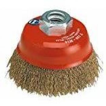 Brosse meuleuse acier laitonné ondulé - 75 mm SCID