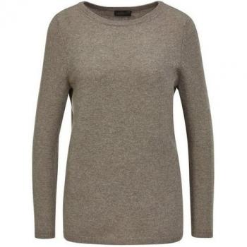 GOLDNER Kaschmir U-Boot Pullover - taupe - Gr. 23