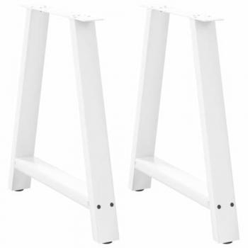Pieds de table basse forme de A 2 pcs blanc 80x(72-73) cm acier
