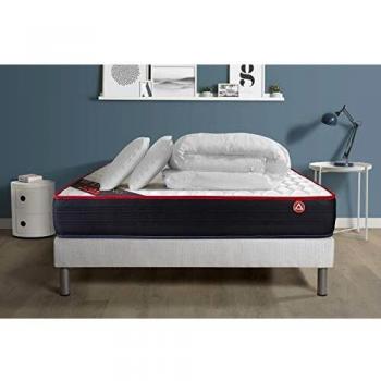 Ensemble sommier matelas 160x200 VITALSPRING Ressorts ensachés - Ferme - Coutil micro perforé ultra-respirable
