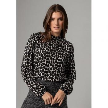 Mehr & Mehr Regular Fit Bluse mit Stehkragen – 34, Black
