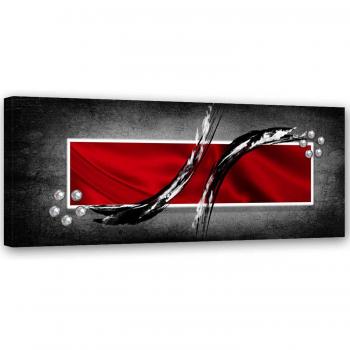 Red Rectangle Abstract Canvas Art 90x30