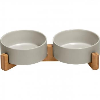 Set de Cuencos para Mascotas con Soporte de Bambú